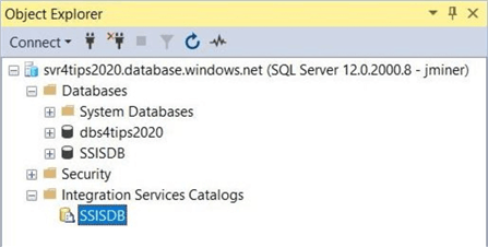 SSIS Catalog - Part 2 - Using SSMS to view the SSISDB database and Integration Services Catalogs folder.