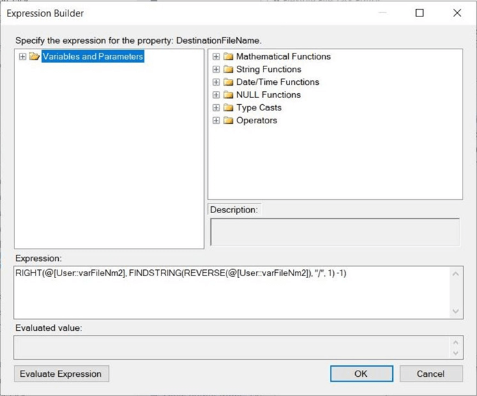 SSIS formula needs to be used to extract the file name from the full path.