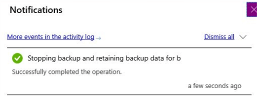 azure recovery services backup notification