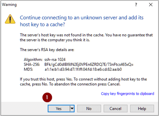 Add Host Key to Cache Prompt