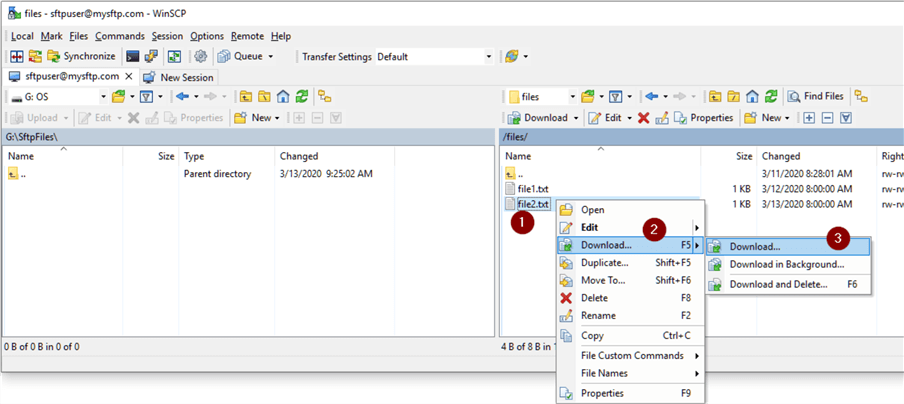 How to add server files to winscp default port for filezilla