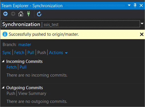 pushed commit to server
