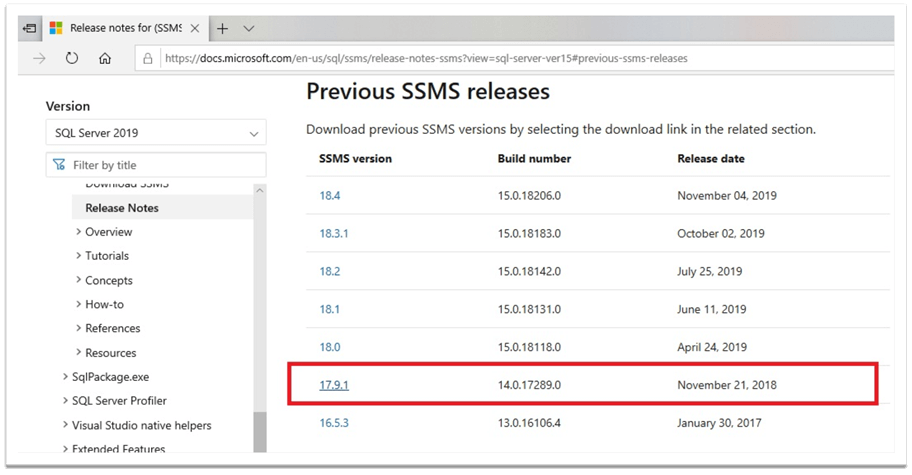 ssms release info