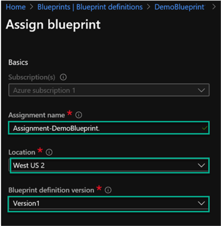 AssignBlueprintv1 Image of details for assign blueprint