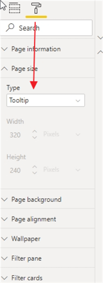 Tooltip Page Type setting