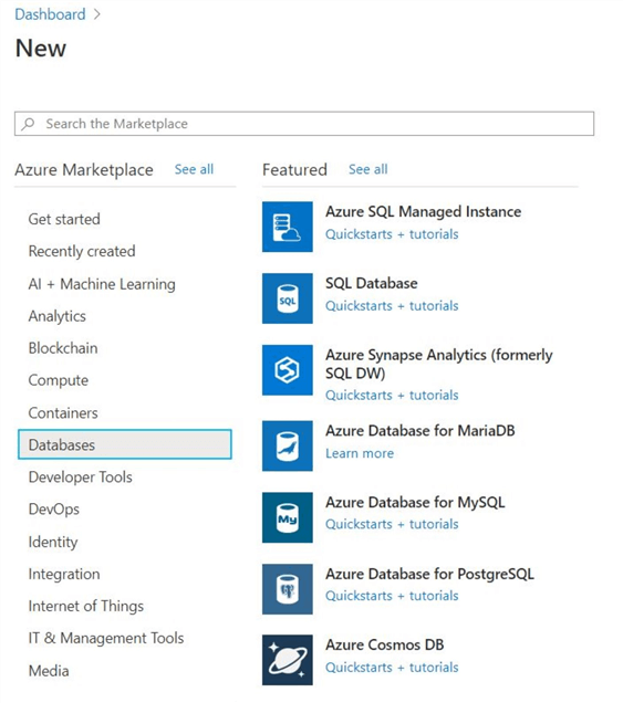 Azure Database for MySQL - New database service using Azure Portal.