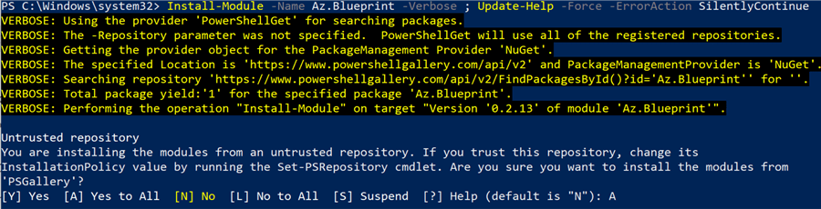 InstallAzBP1 Steps to install Az.Blueprint Module1