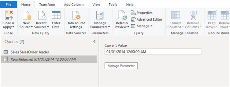 Screenshot showing Current value of parameter created