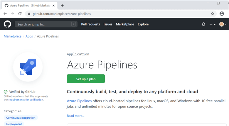 AzurePipelinePlan Set up an Azure Pipeline plan
