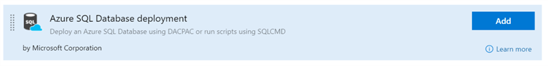 SQLDeploymentTask Add the Azure SQL Database deployment task 