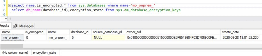 query for encryption status