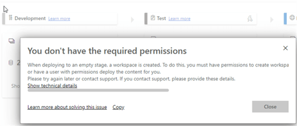 workspace permissions errors.