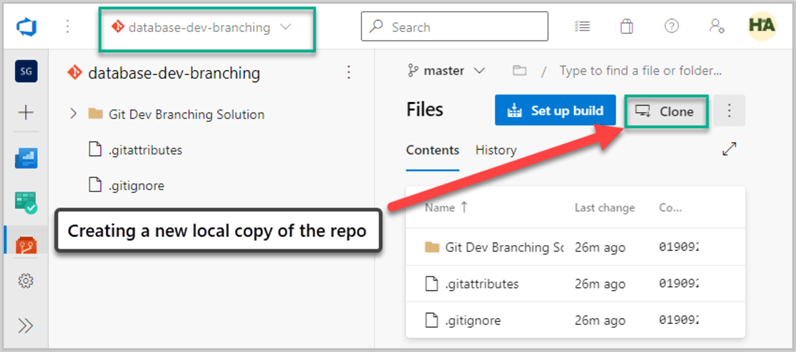 Creating a new local copy of the repo