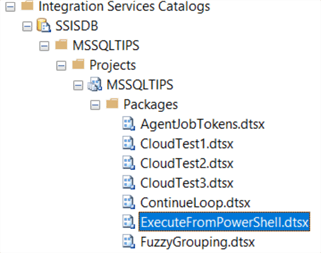 ssis catalog with folder and project