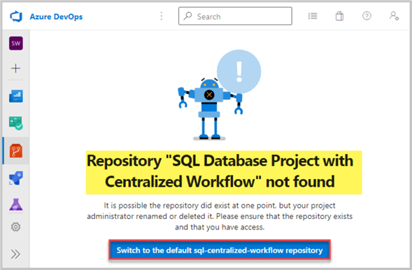 Switch to the default sql-centralized-workflow repository 