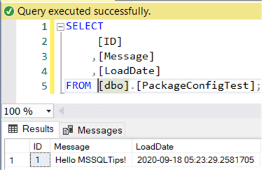 package success without config