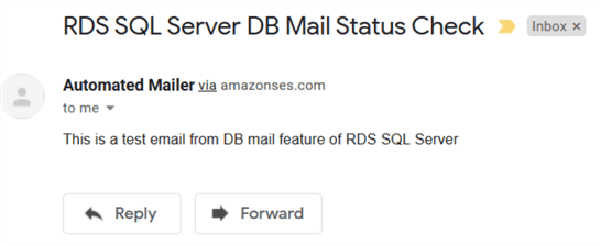 Amazon RDS SQL Server Database Mail Configuration