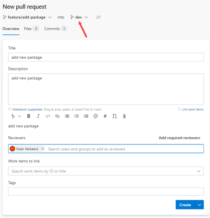 create new pull request
