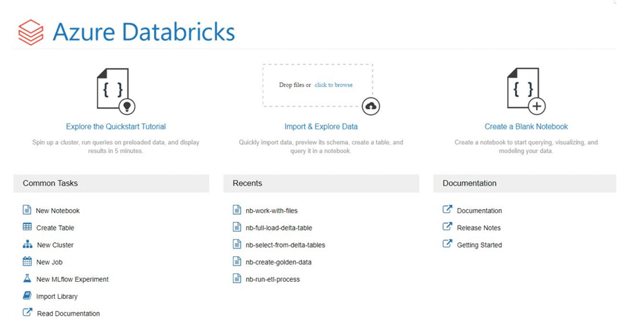 Databricks Main Page