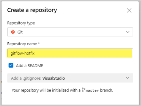 New gitflow hotfix repository