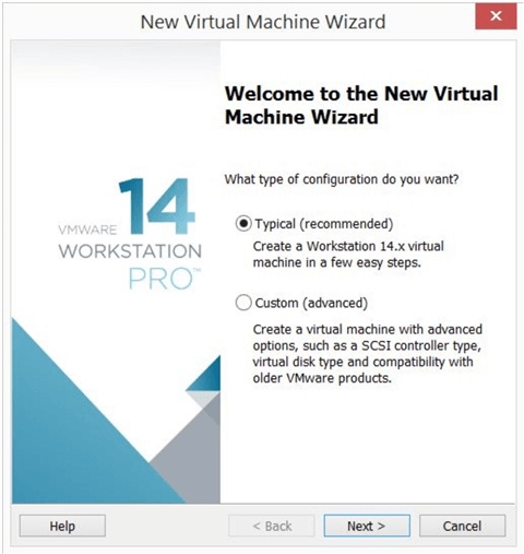 new virtual machine wizard