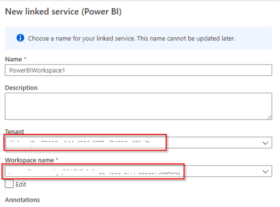 power bi linked service