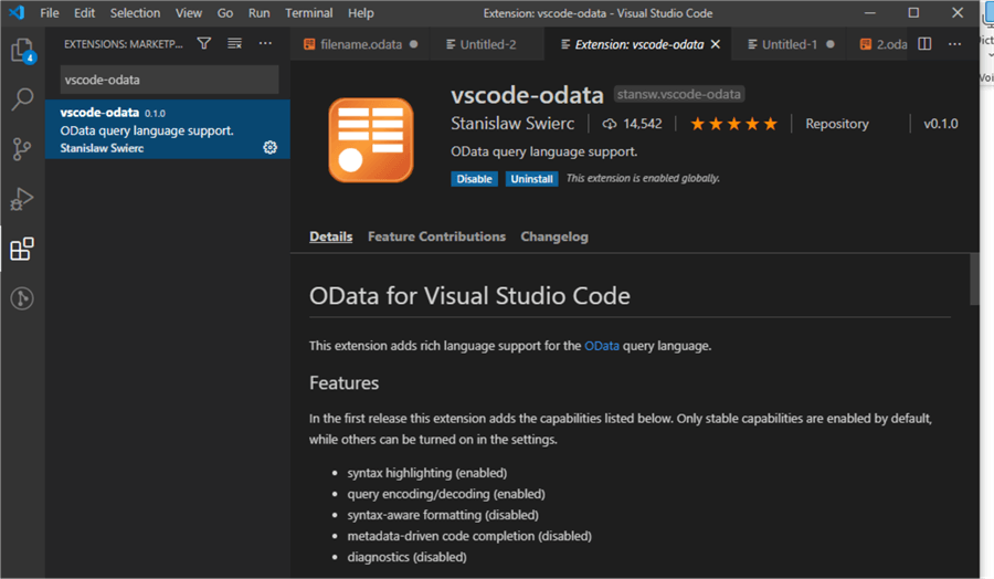 install extensions on Visual Studio Code