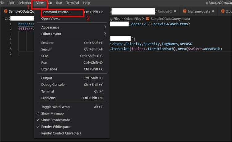 edit or write a query on Visual Studio Code