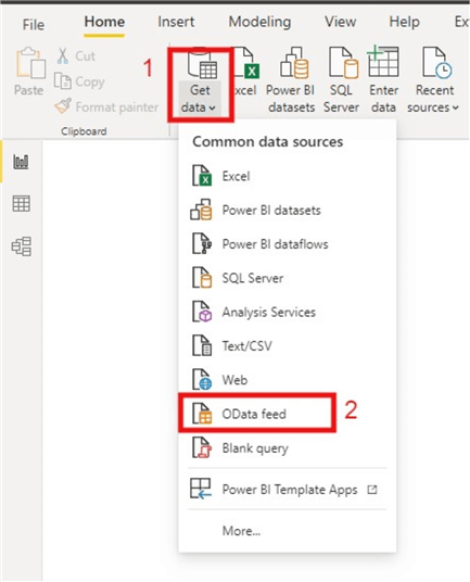 connect to OData feed in Power BI