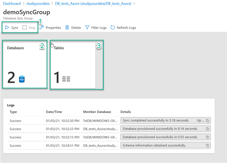 sync group properties