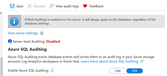 Enable Auditing 