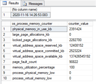 SQL Server DMV DMV sys.dm_os_process_memory shows SQL Server locked memory