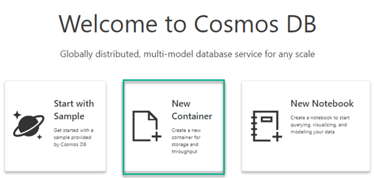 CosmosDBContainer Create a new cosmos db container