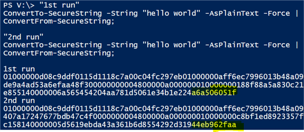 Different values with the same source string "hello world"