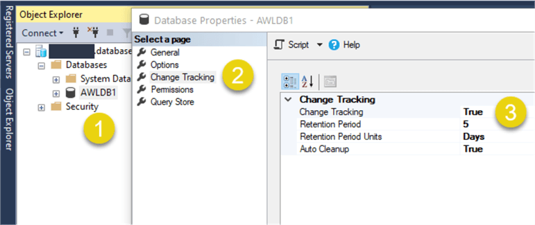 configure change tracking
