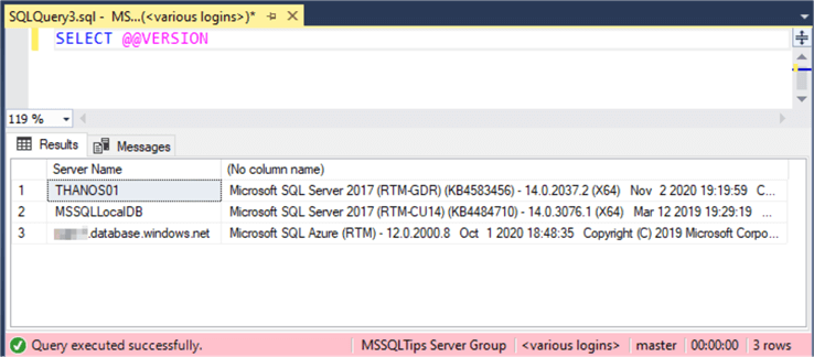 run query using registered servers