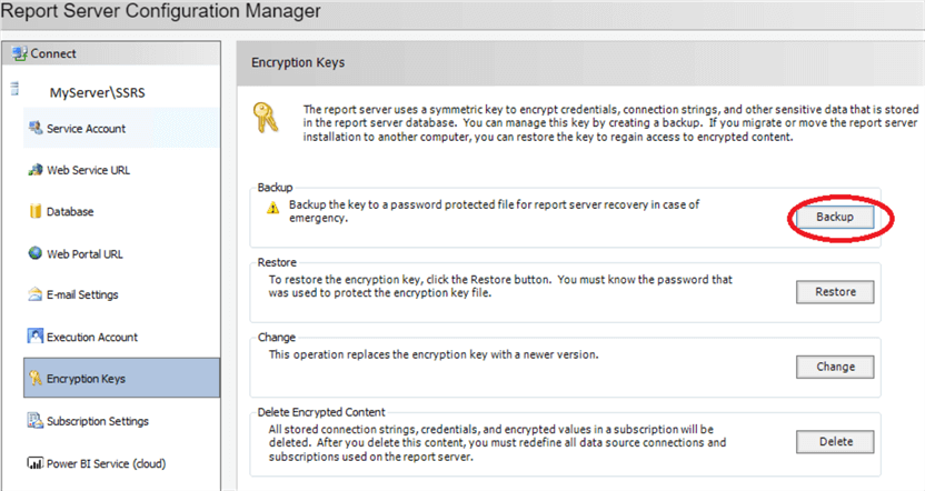 report server configuration manager
