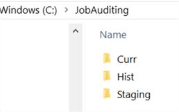 three folders for job auditing process