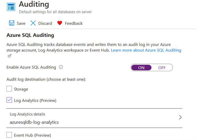 Azure SQL Auditing