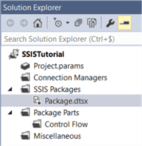 solution explorer with new package