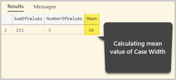 Calculating Mean Value of Case Width