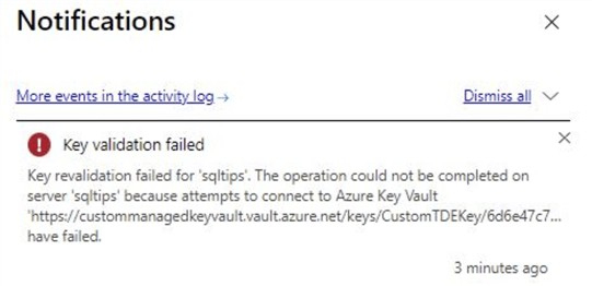 key validation error