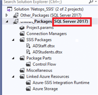 ssis package version