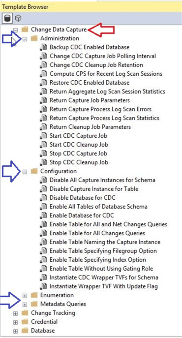 SSMS Template Explore for Change Data Capture