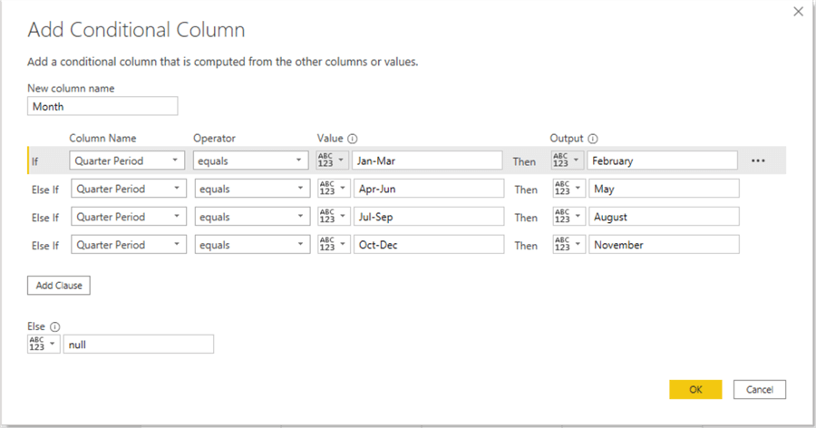 Snapshot showing how to navigate to and create conditional column 2