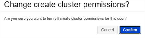 ConfirmChangeCluster Cluster permission change confirmation