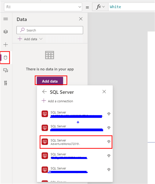 SQL Server connection in Power Apps