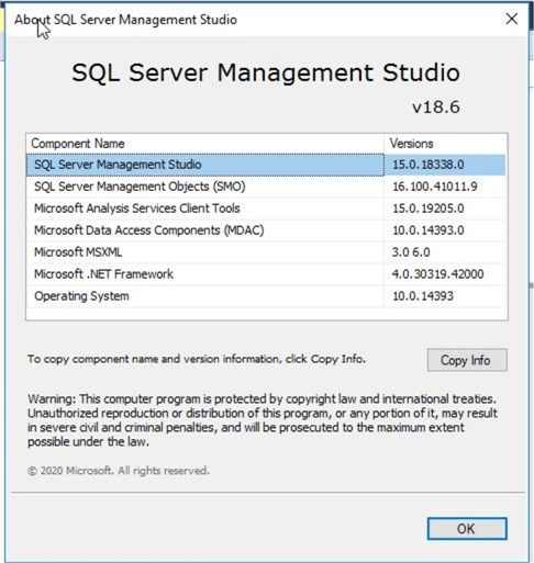 Check SSMS version of existing installed version