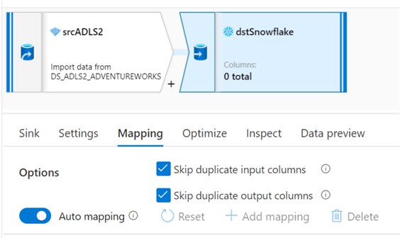 MDFSinkMappings Mapping Data Flow sink Mappings