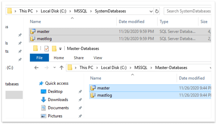 master database files